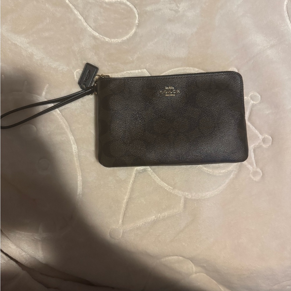 Coach Dark Brown Wristlet